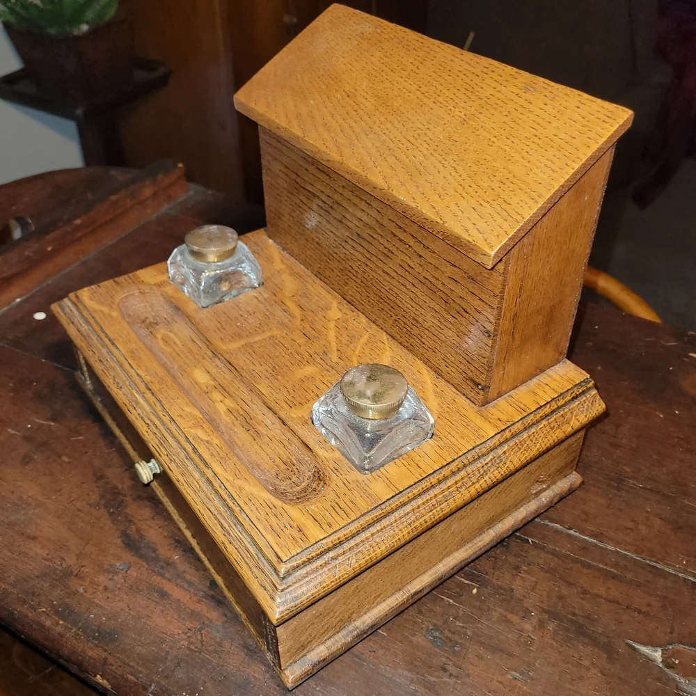 Antique Wooden Desk Set - Picture 8 of 14